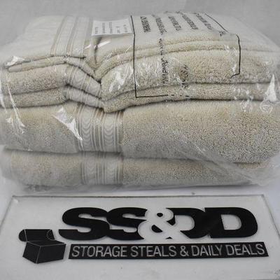Thick and Plush 6 Piece Bath Towel Set, Papyrus Beige by BH&G - New
