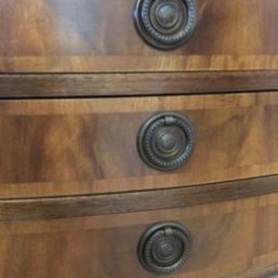 Pair of Nice Solid Wood Regency Nightstands w/ Leather Tops Lot # 409