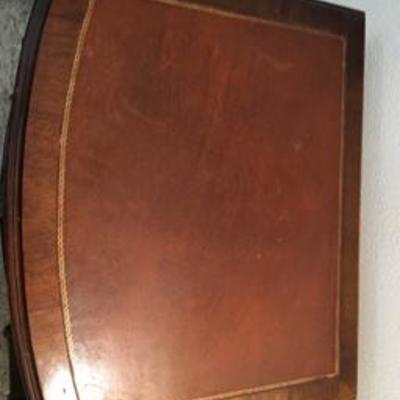 Pair of Nice Solid Wood Regency Nightstands w/ Leather Tops Lot # 409