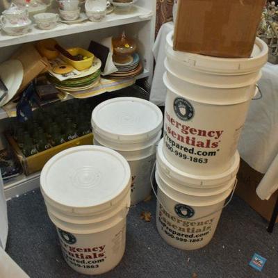 Lot 47:  Survival Food Large Lot 4 buckets plus box of rice.  Doomsday Prep 2035 expiration