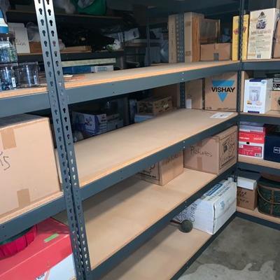 Lot 217. Heavy Duty Metal and wood shelves