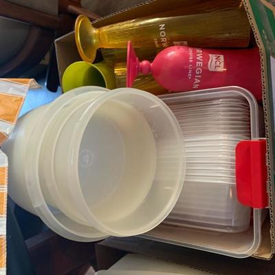 Lot 230. Two boxes of plastic ware