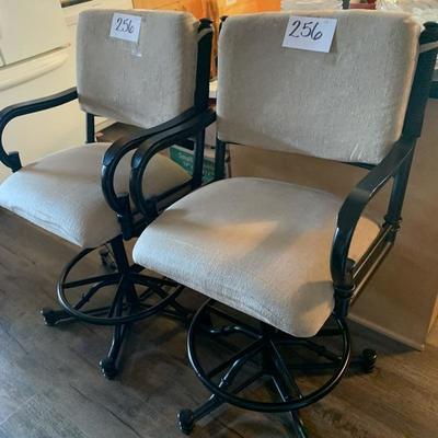 Lot 256 pair of swivel bar stools