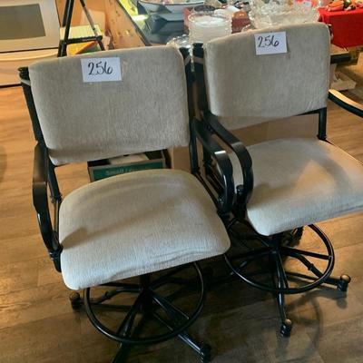 Lot 256 pair of swivel bar stools