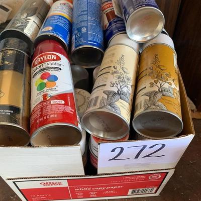 272 Box of used spray paint cans
