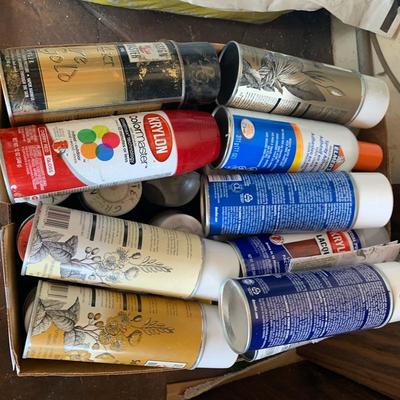 272 Box of used spray paint cans