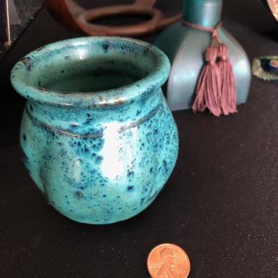 Peacock / Turquoise Colored Lot of Decorative Items Lot # 417