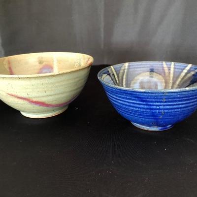 Lot of Two Vintage Hand Thrown Pottery Bowls Lot # 420