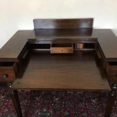 Antique Desk Solid Mahogany Fold Top By Colonial Furniture Co.  Lot # 393