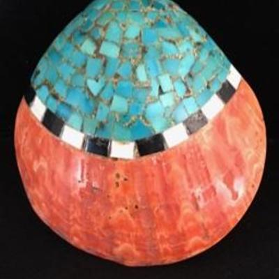 Native American Santo Domingo Shell Pendant Object Lot # 380