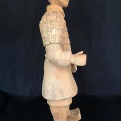 Standing Chinese Terra-cotta Warrior 20th C. Reproduction Lot #372