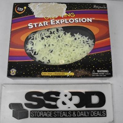 Great Explorations Glowing Star Explosion, 735 count. Open Box. Not counted