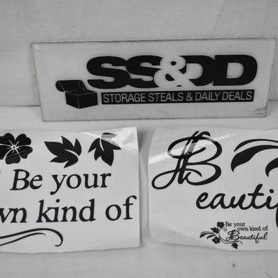 Be your own kind of Beautiful black sticker. Creased/scratched