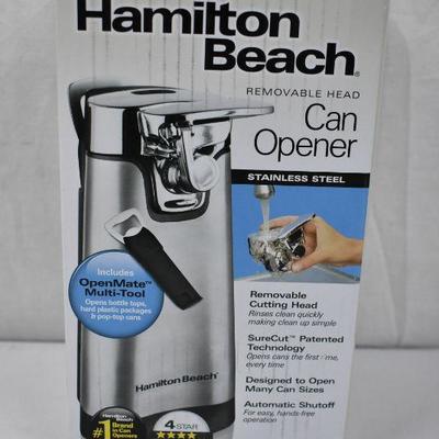 Hamilton Beach Stainless Steel Can Opener. Used/Works