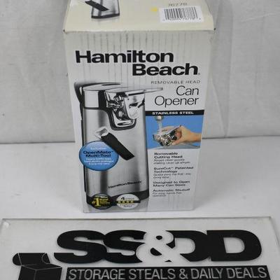 Hamilton Beach Stainless Steel Can Opener. Used/Works