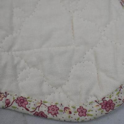 Pillow Sham, Standard Size, Cream Floral Quilted & Embroidered. BH&G 