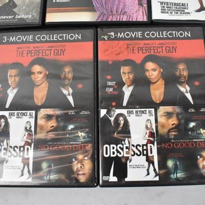5 Movies on DVD, all Open: Equalizer, Madea, Perfect Guy, Obsessed, No Good Deed