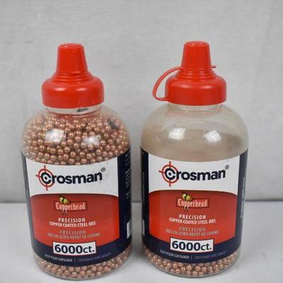 Crosman BB's .177 Copper-Coated Steel, 6000 Ct, 0767. 1 full, 1 mostly empty