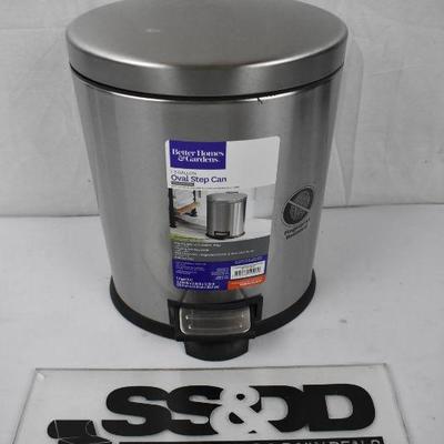 BH&G 1.3G Stainless Steel Oval Waste Can. Small Dent, Small Scratch