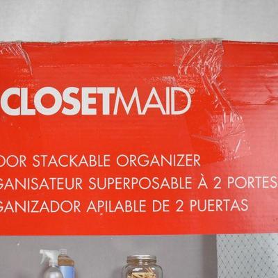 Closetmaid 2-door Stackable Cabinet Organizer, White, Missing 1 adjustable shelf