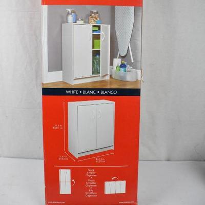Closetmaid 2-door Stackable Cabinet Organizer, White, Missing 1 adjustable shelf