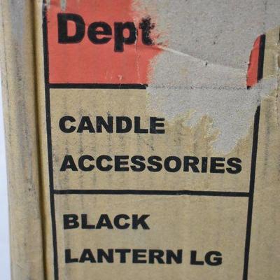 BH&G Large Black Metal Candle Holder Lantern. SEE DESCRIPTION