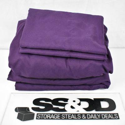 King Size Sheet Set, Dark Purple. Flat/Fitted/2 pillow cases