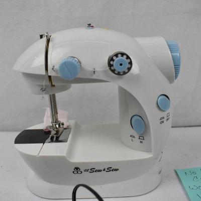 Small Sewing Machine. No power cord, works with batteries