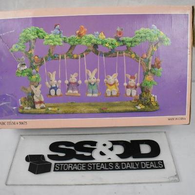 Easter Decor: Bunny Family on a Swing Set