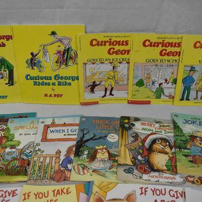 15 Kids Books: Curious George, Mouse/Moose/Pig, Little Critter's