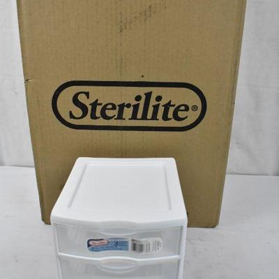 Sterilite Small 3 Drawer Unit White Case of 6 - New