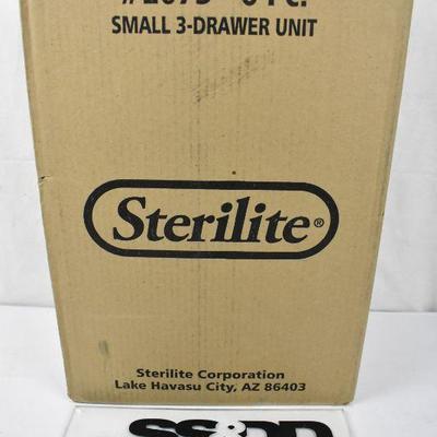 Sterilite Small 3 Drawer Unit White Case of 6 - New