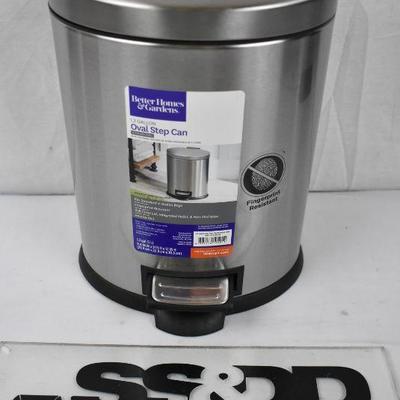 Better Homes & Gardens 1.3G Stainless Steel Oval Waste Can - New