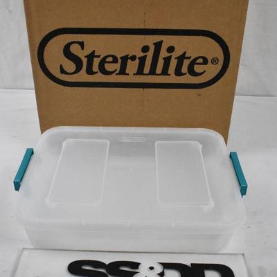 Sterilite 6.2 Qt. Modular Latch Box Clear Case of 6, 15x11x3 each - New