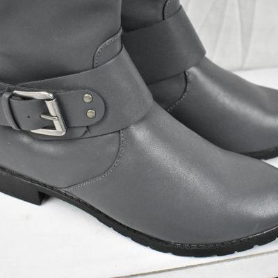 Gray Boots, Women's Size 9 1/2, Zipper, ComfortView - New