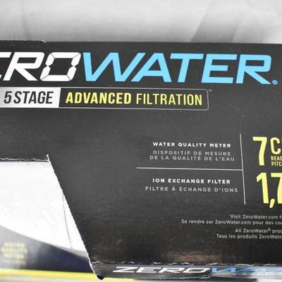 ZeroWater 7 Cup Ready-Pour Filtered Pour-Through Water Pitcher - New