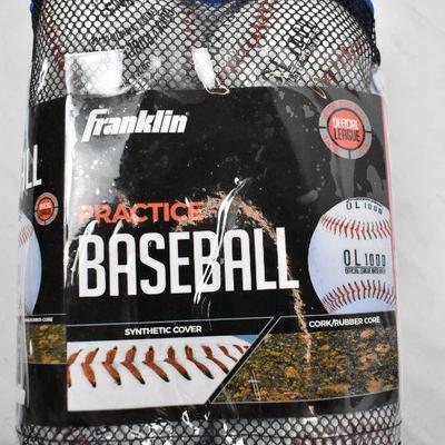 (6 Pack) Franklin Sports Official League Practice Baseballs - New