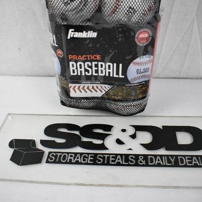 (6 Pack) Franklin Sports Official League Practice Baseballs - New