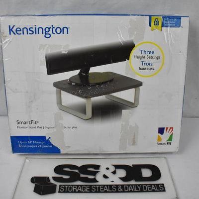 Kensington Monitor Stand Plus with SmartFit System, 16x11.5x6, Black/Gray - New