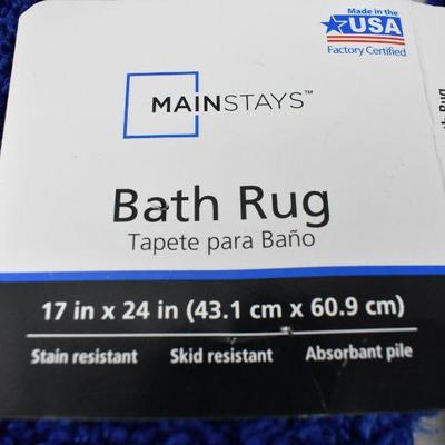 Qty 2 Bath Rugs Mainstays, Royal Blue Spice, 17