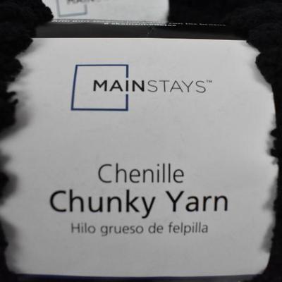 Chenille 4 pack Chunky Yarn by Mainstays, Black - New