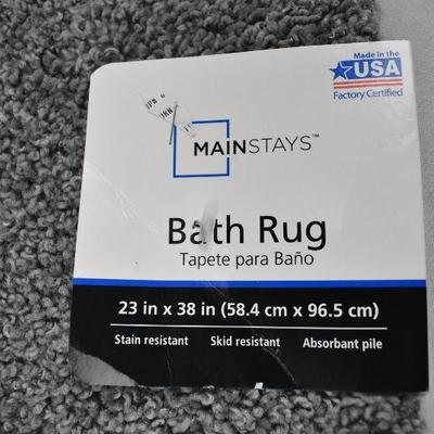 Mainstays Basic Bath Rug, Light School Grey, 23