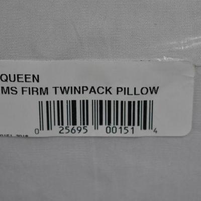 Standard Size Pillows, Mainstays 200TC Cotton Firm Support Pillow Set of 2 - New