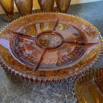 Lot 296. Amber glass collection