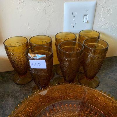 Lot 296. Amber glass collection