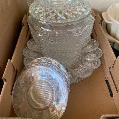 Lot 301  collection of pressed glass