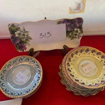 Lot 313 collection of plates with one stand