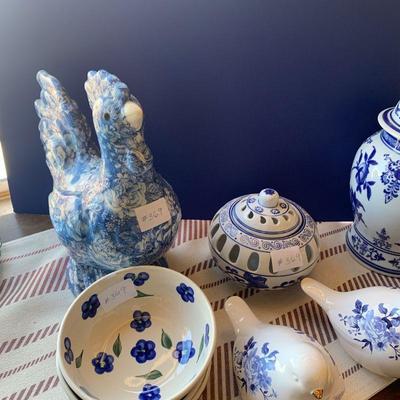 Lot 369. Blue and White home decor