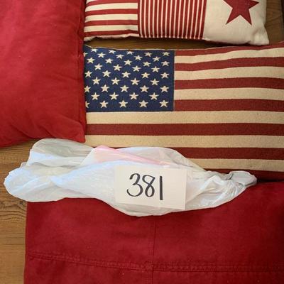 381 DECORATIVE PILLOW RED WHITE AND BLUE