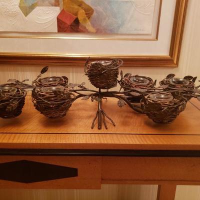 Lot 26:  Large Birdnest Candleholder 
